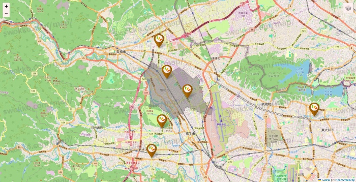 東京都のワッツ系列（ワッツ、ワッツウィズ、シルク、ミーツ、フレッツ、百圓領事館）の店舗地図