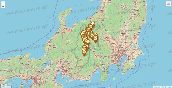 長野県のワッツ系列（ワッツ、ワッツウィズ、シルク、ミーツ、フレッツ、百圓領事館）の店舗地図