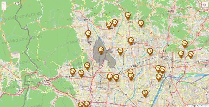 岐阜県のワッツ系列（ワッツ、ワッツウィズ、シルク、ミーツ、フレッツ、百圓領事館）の店舗地図