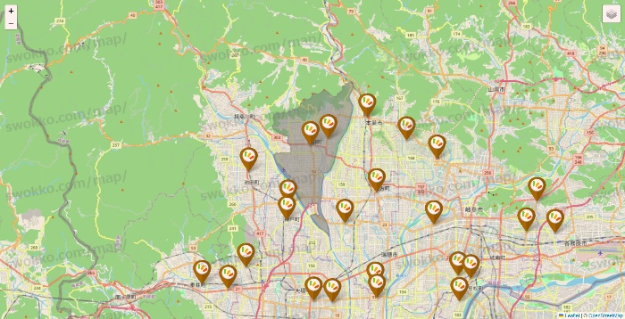 岐阜県のワッツ系列（ワッツ、ワッツウィズ、シルク、ミーツ、フレッツ、百圓領事館）の店舗地図