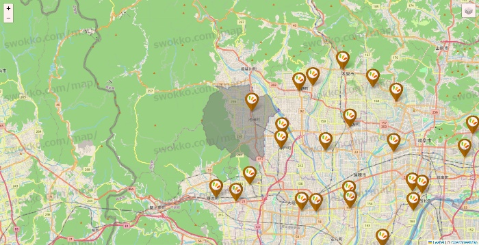 岐阜県のワッツ系列（ワッツ、ワッツウィズ、シルク、ミーツ、フレッツ、百圓領事館）の店舗地図