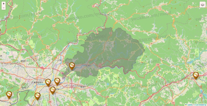 岐阜県のワッツ系列（ワッツ、ワッツウィズ、シルク、ミーツ、フレッツ、百圓領事館）の店舗地図