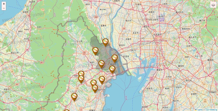 三重県のワッツ系列（ワッツ、ワッツウィズ、シルク、ミーツ、フレッツ、百圓領事館）の店舗地図