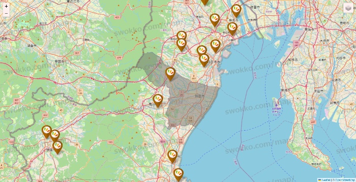 三重県のワッツ系列（ワッツ、ワッツウィズ、シルク、ミーツ、フレッツ、百圓領事館）の店舗地図