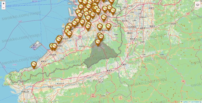 大阪府のワッツ系列（ワッツ、ワッツウィズ、シルク、ミーツ、フレッツ、百圓領事館）の店舗地図