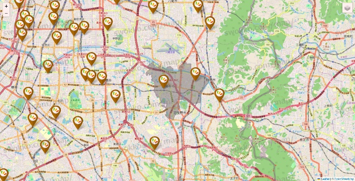 大阪府のワッツ系列（ワッツ、ワッツウィズ、シルク、ミーツ、フレッツ、百圓領事館）の店舗地図