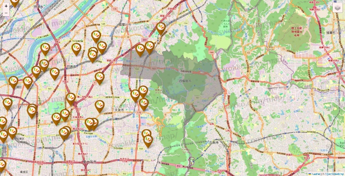 大阪府のワッツ系列（ワッツ、ワッツウィズ、シルク、ミーツ、フレッツ、百圓領事館）の店舗地図