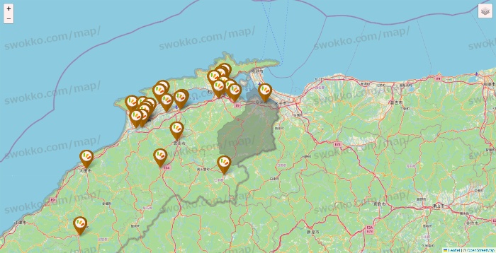 島根県のワッツ系列（ワッツ、ワッツウィズ、シルク、ミーツ、フレッツ、百圓領事館）の店舗地図