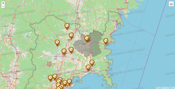 宮城県のワッツ系列（ワッツ、ワッツウィズ、シルク、ミーツ、フレッツ、百圓領事館）の店舗地図