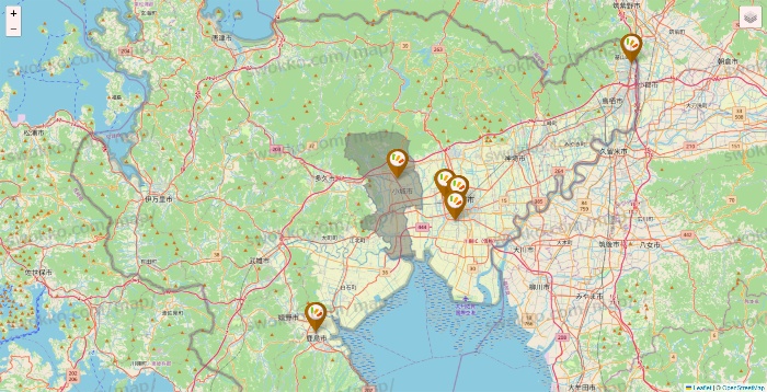 佐賀県のワッツ系列（ワッツ、ワッツウィズ、シルク、ミーツ、フレッツ、百圓領事館）の店舗地図