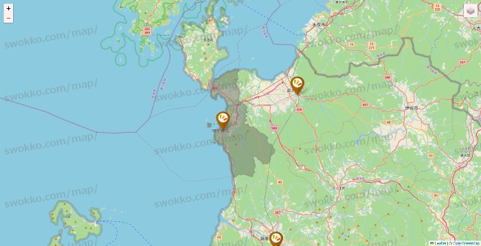 鹿児島県のワッツ系列（ワッツ、ワッツウィズ、シルク、ミーツ、フレッツ、百圓領事館）の店舗地図