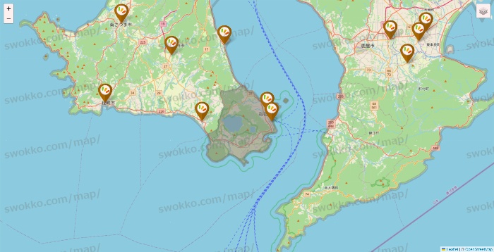 鹿児島県のワッツ系列（ワッツ、ワッツウィズ、シルク、ミーツ、フレッツ、百圓領事館）の店舗地図