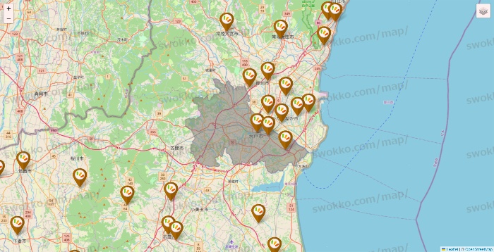 茨城県のワッツ系列（ワッツ、ワッツウィズ、シルク、ミーツ、フレッツ、百圓領事館）の店舗地図