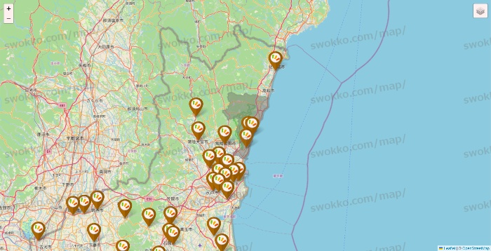 茨城県のワッツ系列（ワッツ、ワッツウィズ、シルク、ミーツ、フレッツ、百圓領事館）の店舗地図