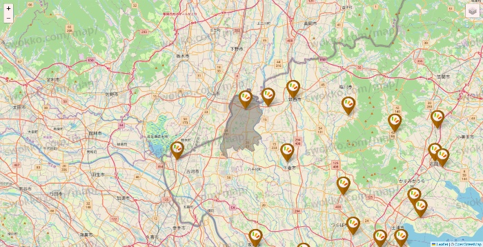 茨城県のワッツ系列（ワッツ、ワッツウィズ、シルク、ミーツ、フレッツ、百圓領事館）の店舗地図