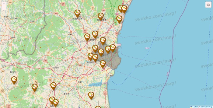 茨城県のワッツ系列（ワッツ、ワッツウィズ、シルク、ミーツ、フレッツ、百圓領事館）の店舗地図