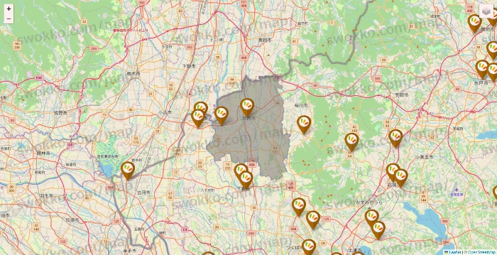 茨城県のワッツ系列（ワッツ、ワッツウィズ、シルク、ミーツ、フレッツ、百圓領事館）の店舗地図