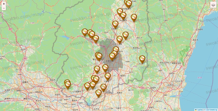 栃木県のワッツ系列（ワッツ、ワッツウィズ、シルク、ミーツ、フレッツ、百圓領事館）の店舗地図