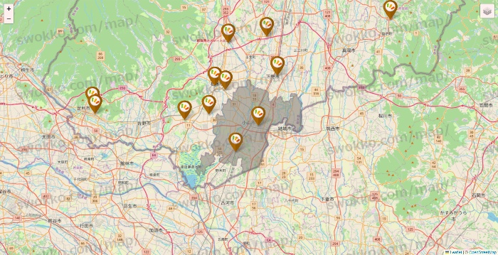 栃木県のワッツ系列（ワッツ、ワッツウィズ、シルク、ミーツ、フレッツ、百圓領事館）の店舗地図
