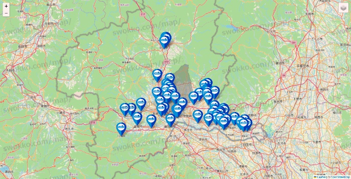 群馬県のウエルシア系の店舗地図