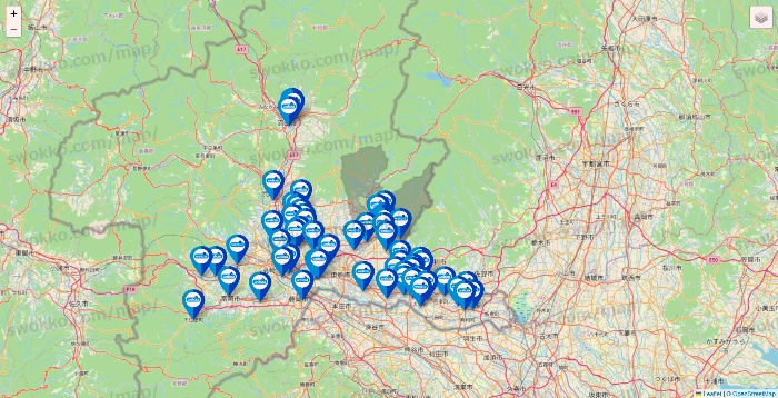 群馬県のウエルシア系の店舗地図