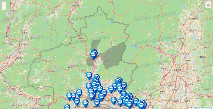 群馬県のウエルシア系の店舗地図