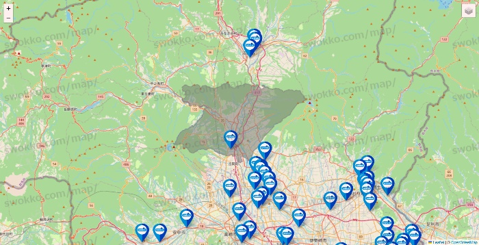 群馬県のウエルシア系の店舗地図