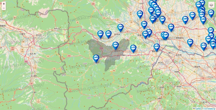 群馬県のウエルシア系の店舗地図