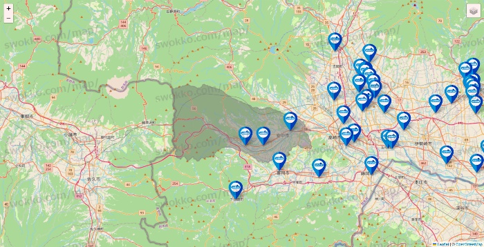 群馬県のウエルシア系の店舗地図