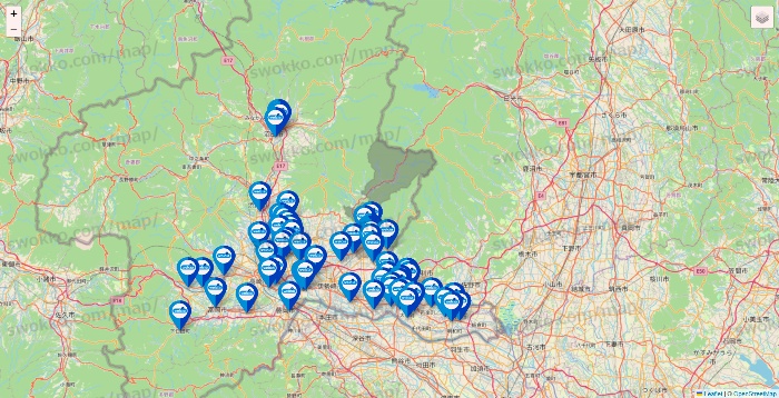 群馬県のウエルシア系の店舗地図