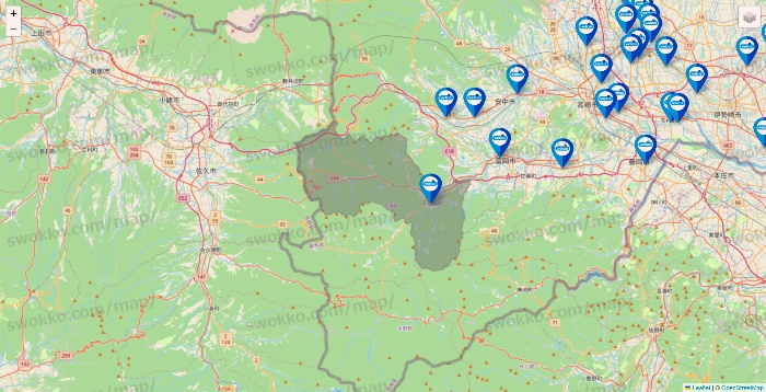 群馬県のウエルシア系の店舗地図