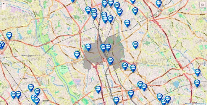 埼玉県のウエルシア系の店舗地図