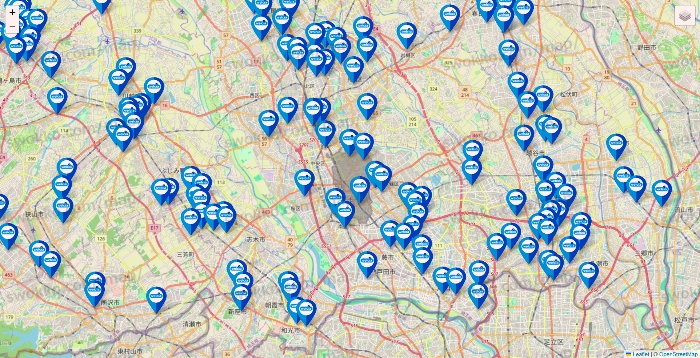 埼玉県のウエルシア系の店舗地図