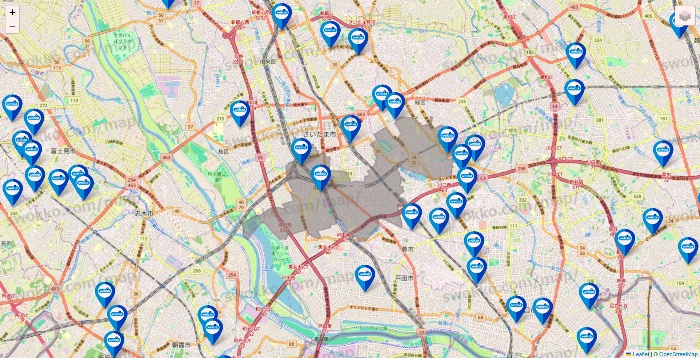 埼玉県のウエルシア系の店舗地図