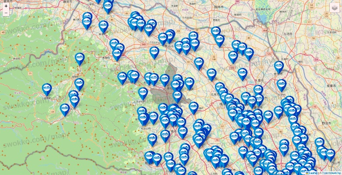 埼玉県のウエルシア系の店舗地図