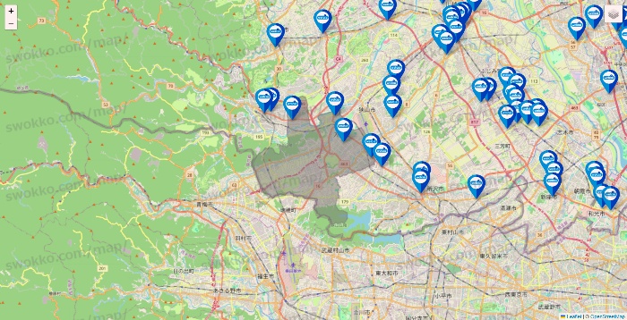 埼玉県のウエルシア系の店舗地図