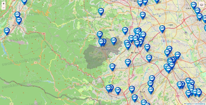 埼玉県のウエルシア系の店舗地図