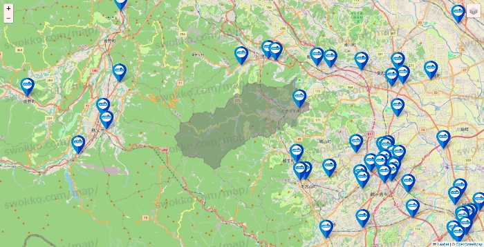 埼玉県のウエルシア系の店舗地図
