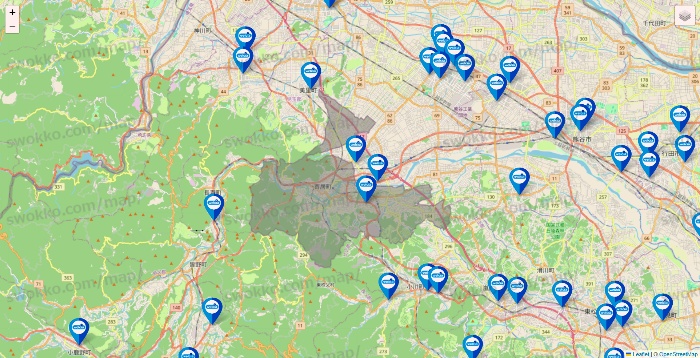 埼玉県のウエルシア系の店舗地図