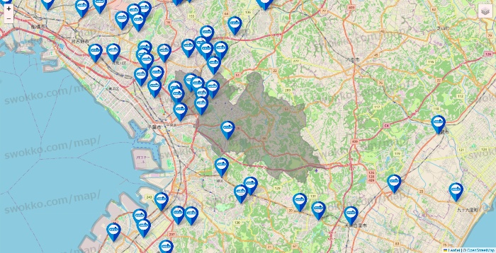 千葉県のウエルシア系の店舗地図