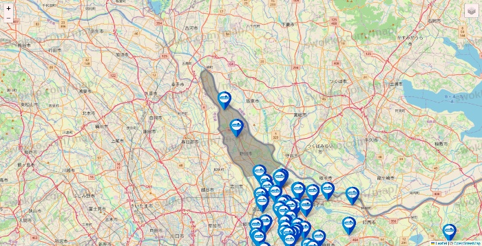 千葉県のウエルシア系の店舗地図
