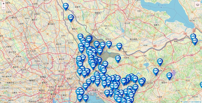 千葉県のウエルシア系の店舗地図