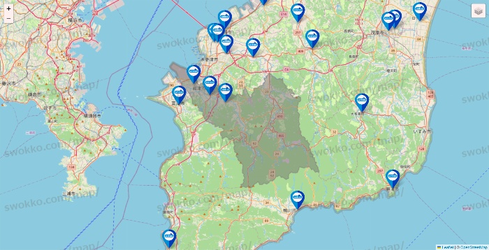 千葉県のウエルシア系の店舗地図
