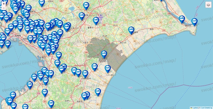 千葉県のウエルシア系の店舗地図