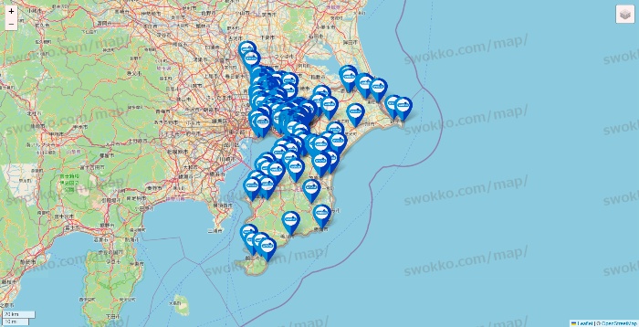 千葉県のウエルシア系の店舗地図
