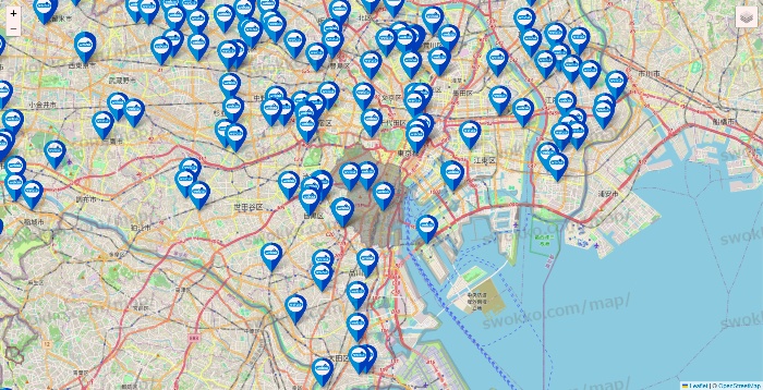 東京都のウエルシア系の店舗地図