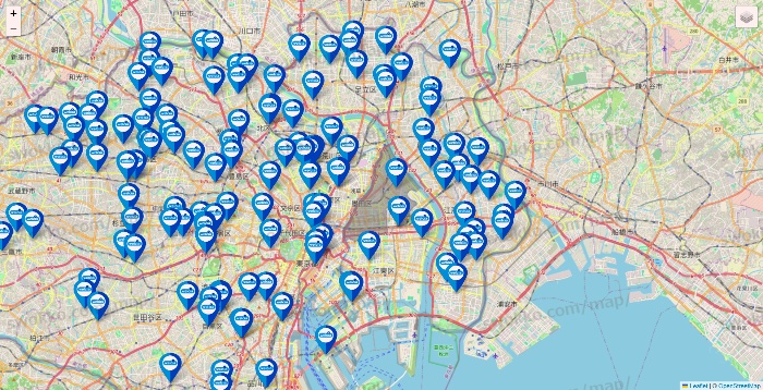 東京都のウエルシア系の店舗地図