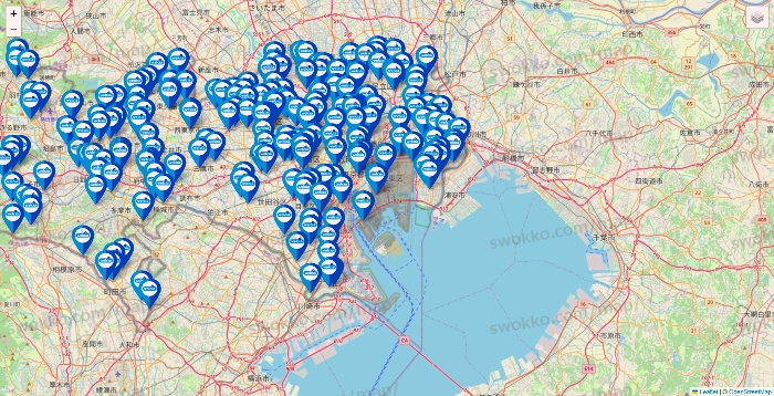 東京都のウエルシア系の店舗地図