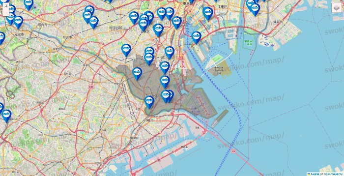 東京都のウエルシア系の店舗地図