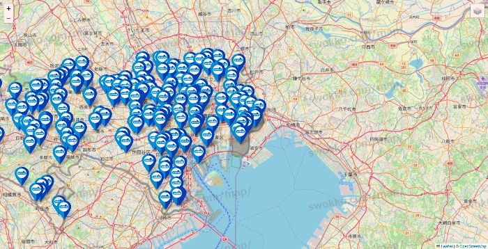 東京都のウエルシア系の店舗地図